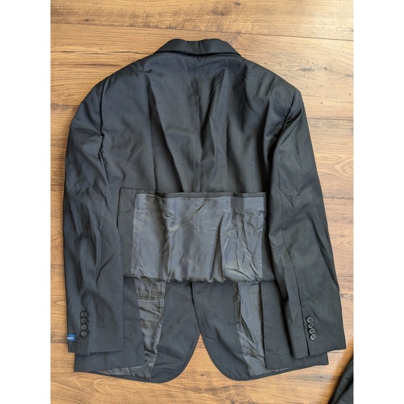 NWT Polo Ralph Lauren Men Charcoal Wool Suit Blazer 44R Pants 34W Unemmed - Picture 13 of 16